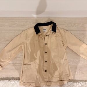 Zara Tan Jacket with Dark Collar